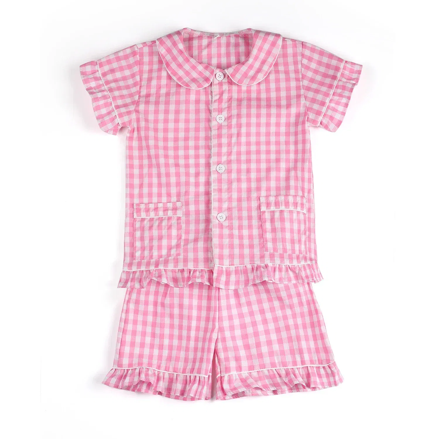 Color: Lavender, Ships From: CHINA, Kid Size: 24M - Ruffkids 100% Cotton Summer Kids Pajamas Sleepwear Seersucker Striped Matching Pjs Boys Clothes Loungewear Girls Pyjamas Set