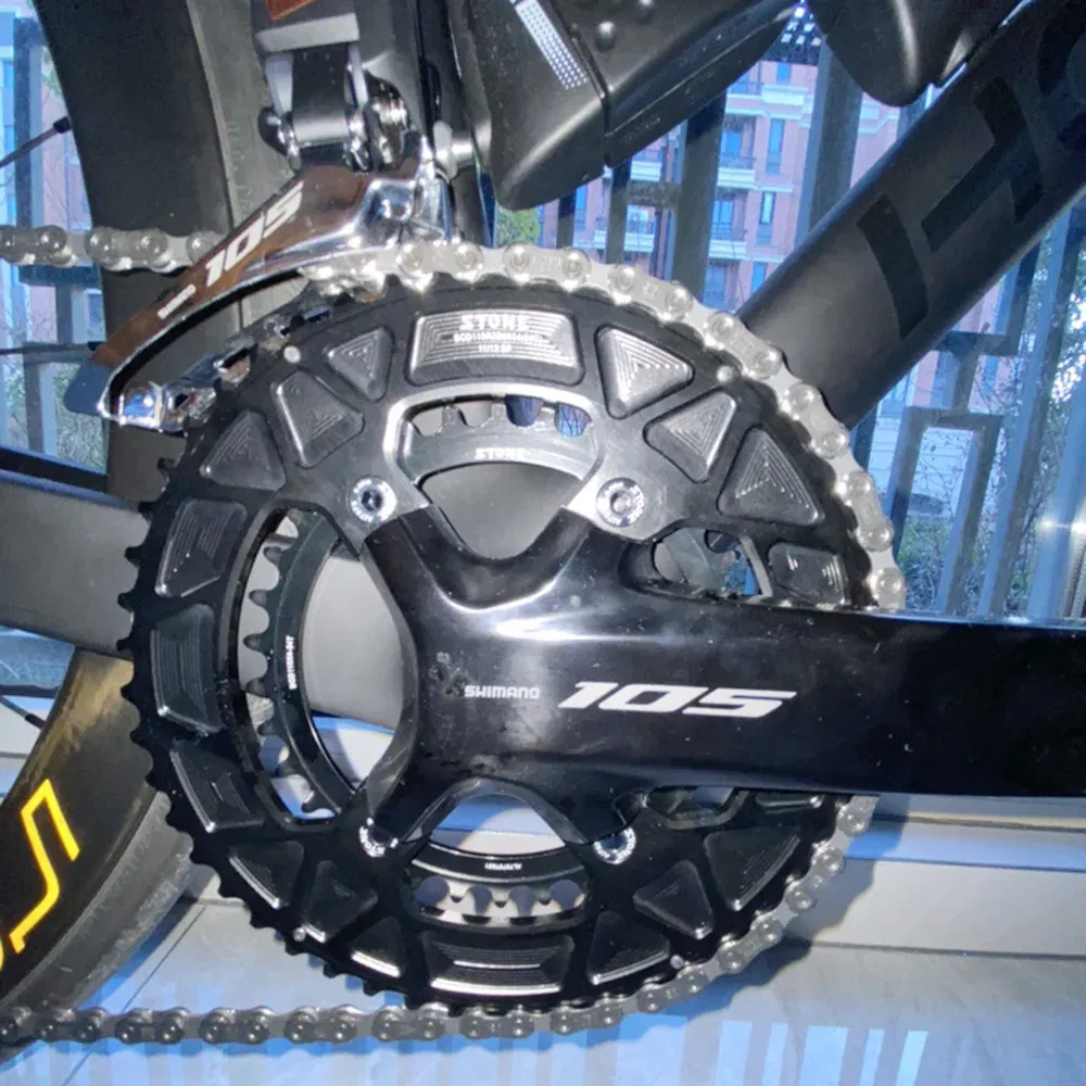 Color: PURPLE, Ships From: CHINA, Chainwheel Teeth: 24-32T - STONE Double Chainring BCD 110mm 4 Bolts for 105 R7100 Ultegra R8100 R9200 Dura Ace Road Bike Chainwheel Chain Ring