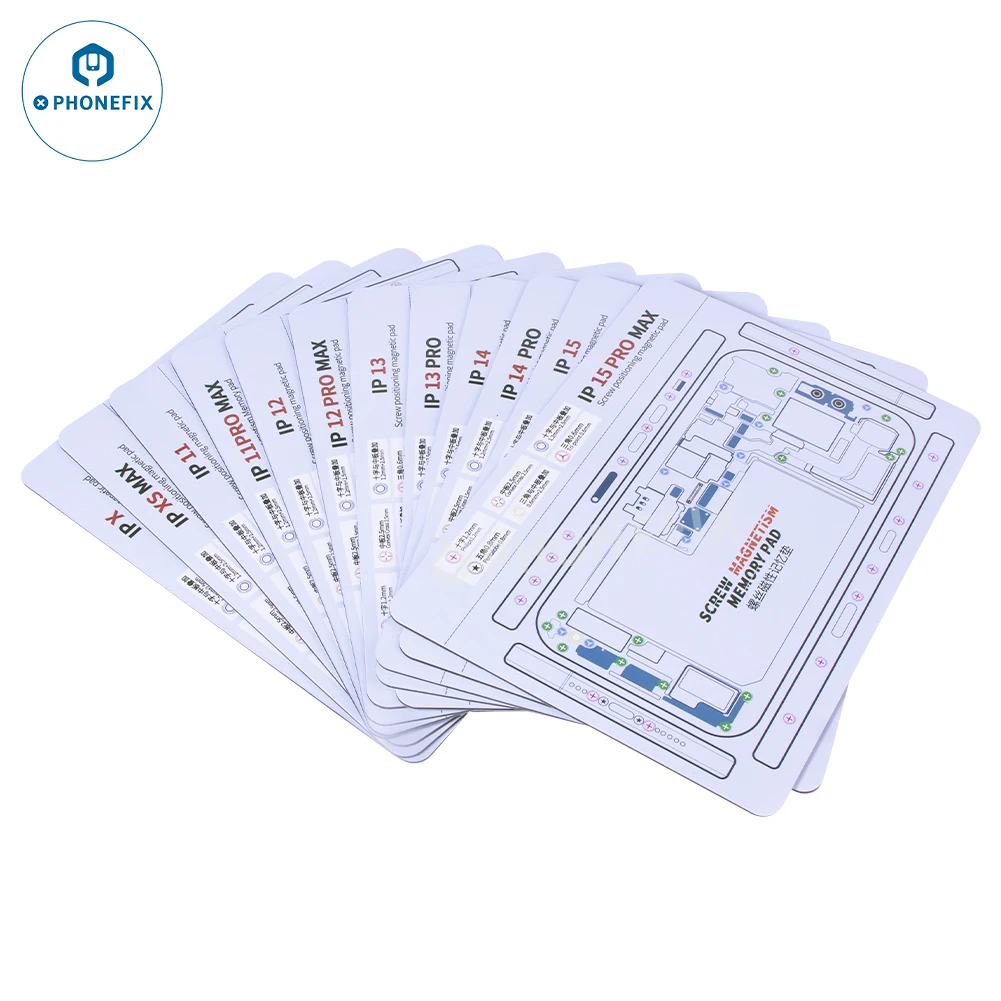 Color: green - Soft Magnetic Screw Positioning Keeper Chart for iPhone X-15Pro Max Disassembly Double Sided Screw Setting Opening Guiding Mat