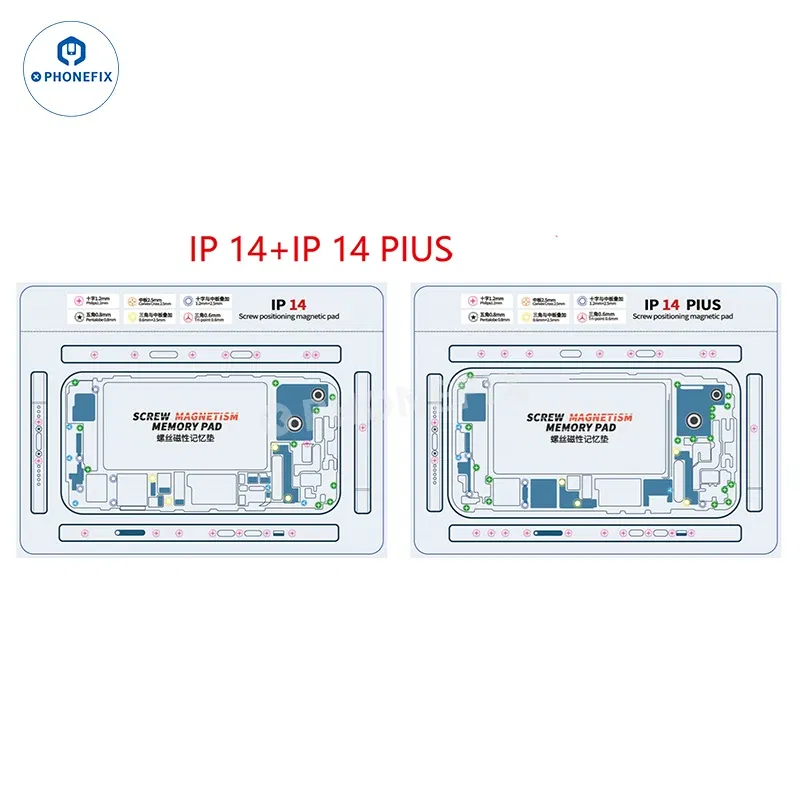 Color: green - Soft Magnetic Screw Positioning Keeper Chart for iPhone X-15Pro Max Disassembly Double Sided Screw Setting Opening Guiding Mat