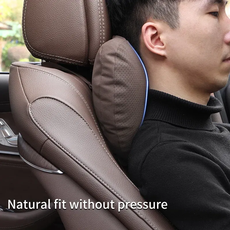 Color: WHITE - Top Quality Car Headrest Neck Support Seat Soft Neck Pillow Breathable For Maybach S Class Design Universal Protector Neck