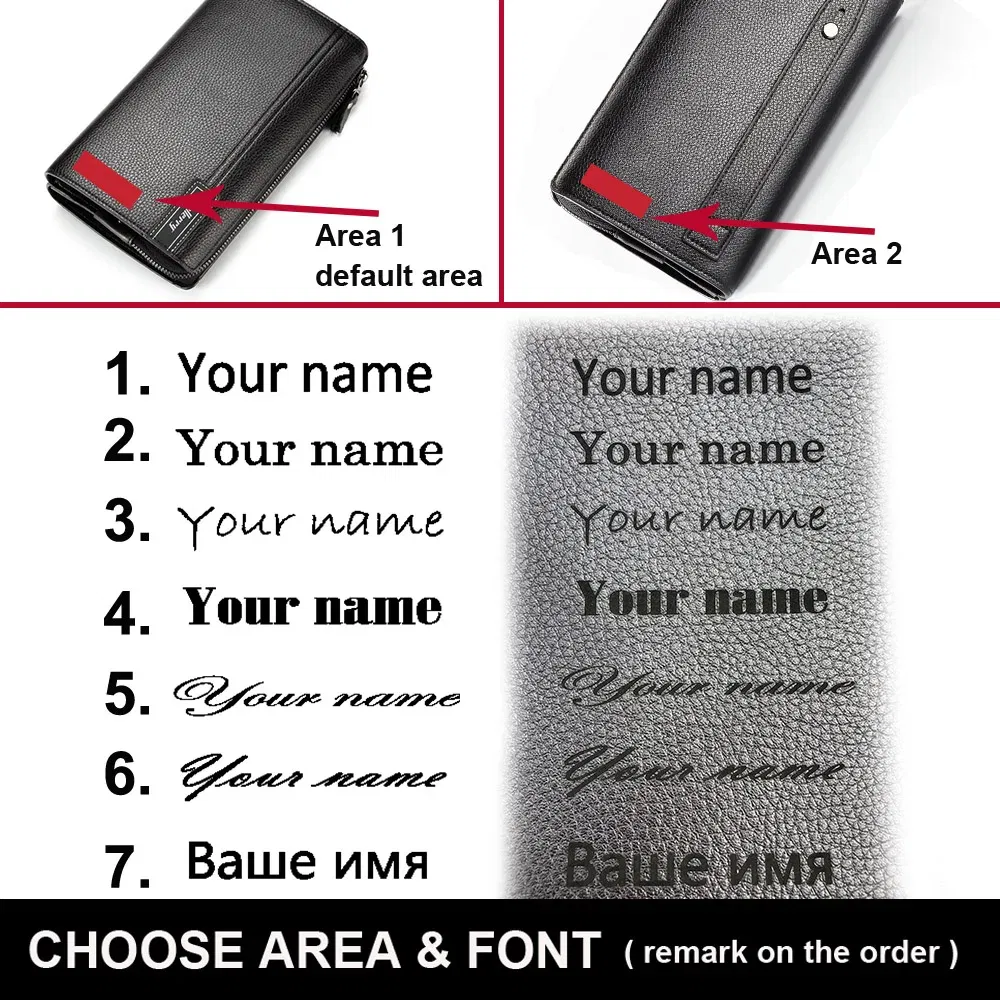 Color: black - Baellerry Men Clutch Bag Large Capacity Men Wallets Cell Phone Pocket Passcard Pocket High Quality Multifunction Wallet For Men