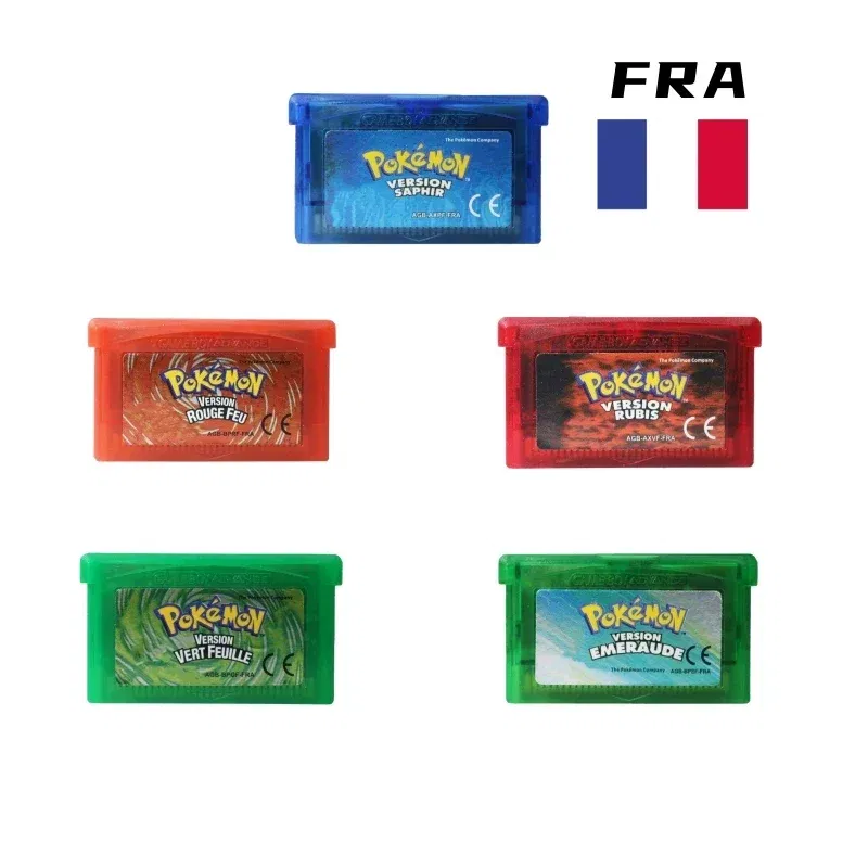 Color: black - GBA Game 32 Bit Video Game Cartridge Console Card Pokemon Emerald Ruby FireRed LeafGreen Sapphire Multi-language for GBA/NDS