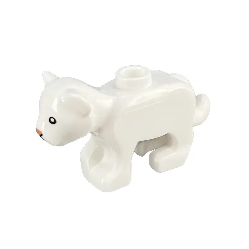 Color: VIOLET/?«?—?…° - MOC City Animal Building Block Figures Hare Dairy Cow Squirrel Dolphin Pug DIY Farm Street View Accessories Bricks Toys Gifts