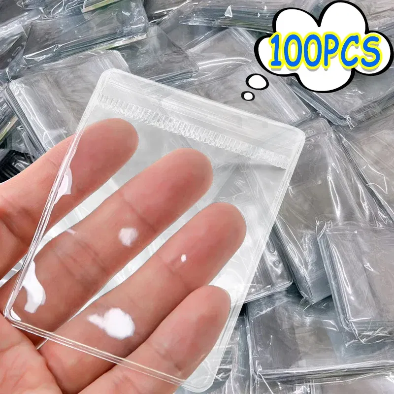 Size: S, Color: green - 100/10Pcs PVC Jewelry Package Bags Thicken Self Sealing Pouches Anti-Oxidation  Earring Necklace Clear Organizer Bag Reusable