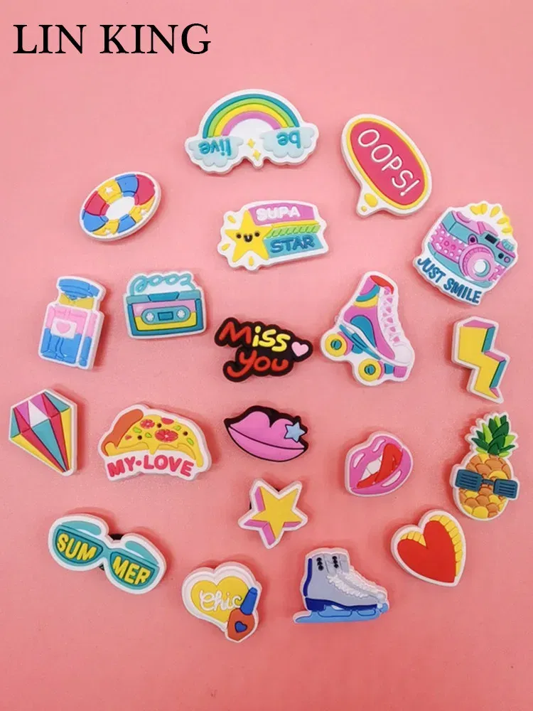 Color: GRAY, Ships From: CHINA - New Design Cartoon Shoe Charms PVC Buckle Decorations Funny Women's Clog Shoes Accessories Fit Bracelet Adult Kids Party Gifts