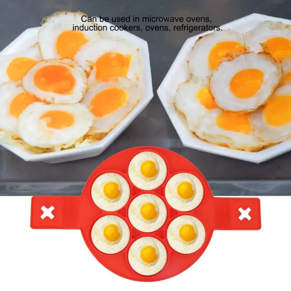 Color: light yellow - Egg Pancake Ring Non-stick Pancake Machine Mold Silicone Egg Frying Pan Forming Machine Omelet Mold Kitchen Baking Accessories