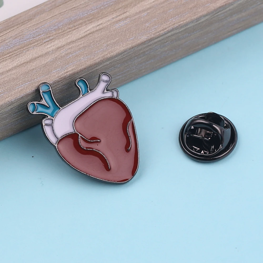 Metal color: Rhodium Plated, Ships From: CHINA - Creative Cartoon Human Organs Brooch Eye Teeth Heart Enamel Lapel Pins Medical Student Commemorate Gifts Jewelry Accessories