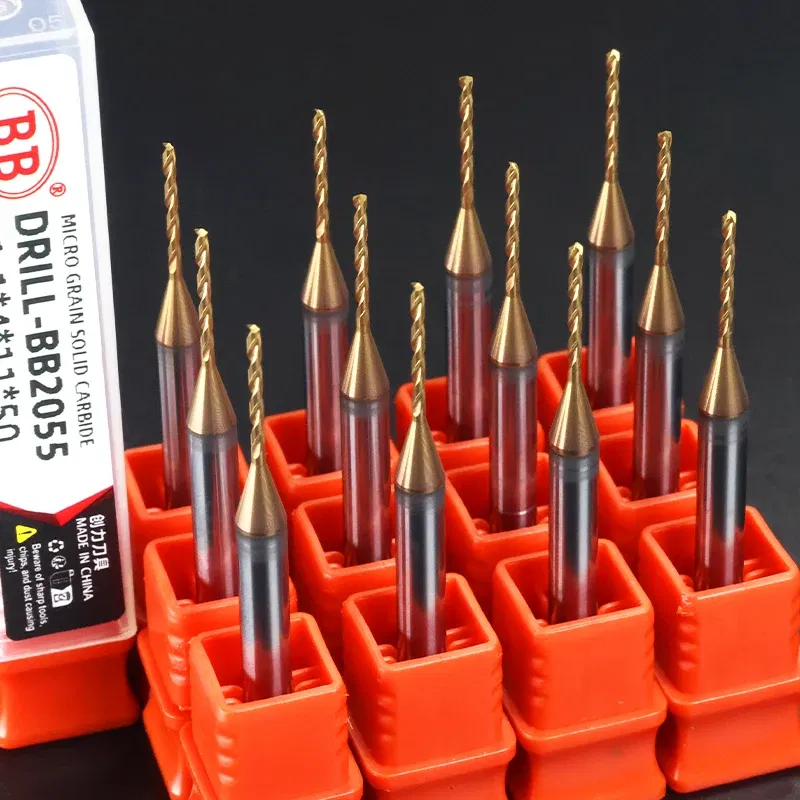 Hole Diameter: 6.9mm - BB 0.3~2.02mm Micro Drill Solid Carbide Bit Mini CNC Hole Making 3D Shank Diameter 4mm D4 Metal Steel Plastic 1PCS