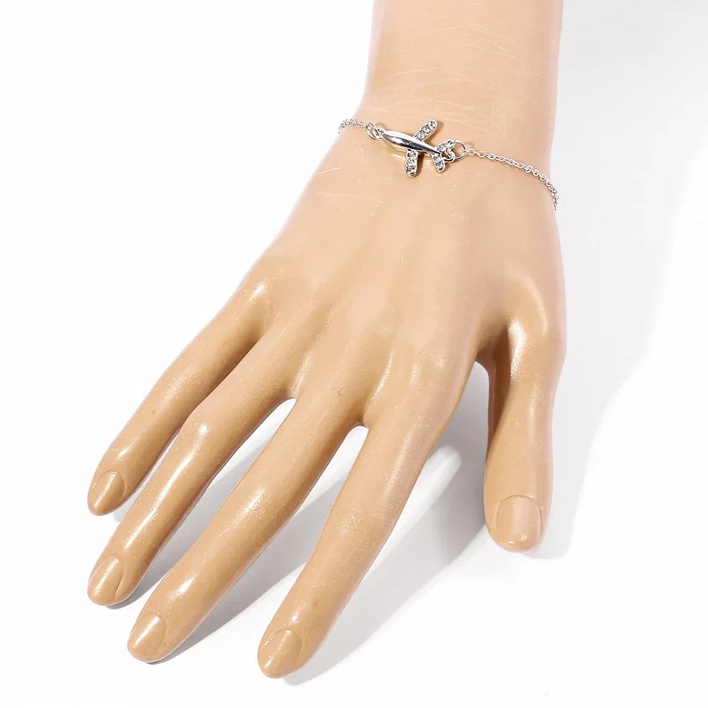 Cute Mini Airplane Pendant Literary Bracelet Trendy Girls Charm Brands Crystal Drop Aircraft Bracelet for Women Anniversary Gift
