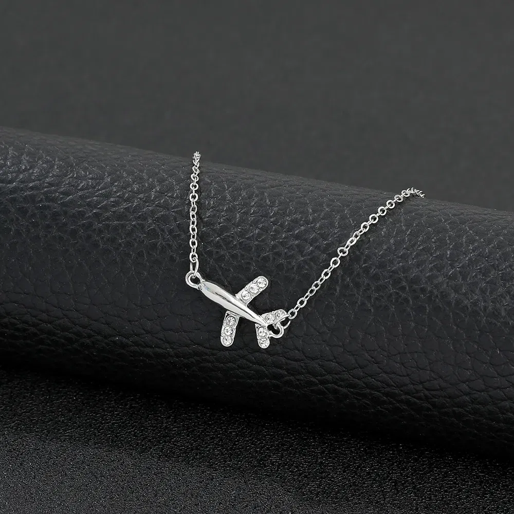Cute Mini Airplane Pendant Literary Bracelet Trendy Girls Charm Brands Crystal Drop Aircraft Bracelet for Women Anniversary Gift