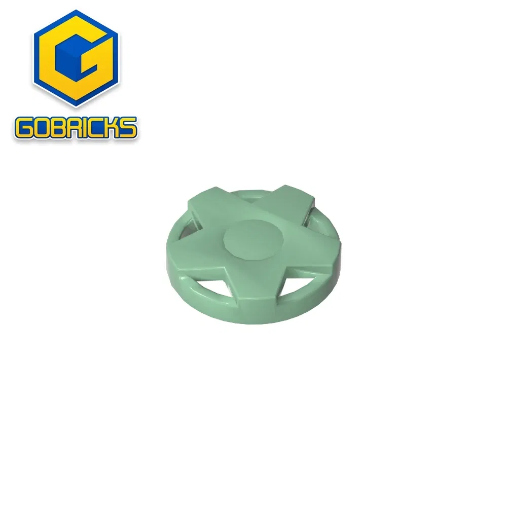 Color: green - Gobricks GDS-21231 Wheel Cover 5 Spoke Wide - for Wheel 18976 compatible with lego 29117A Assembles Building Blocks