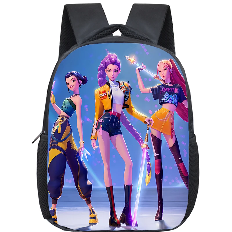 Color: green - KPop Demon Hunters School Bags 12inch Lightweight Children Backpack Girls Boys Orthopedic Kids Book Bags Back To School Mochilas