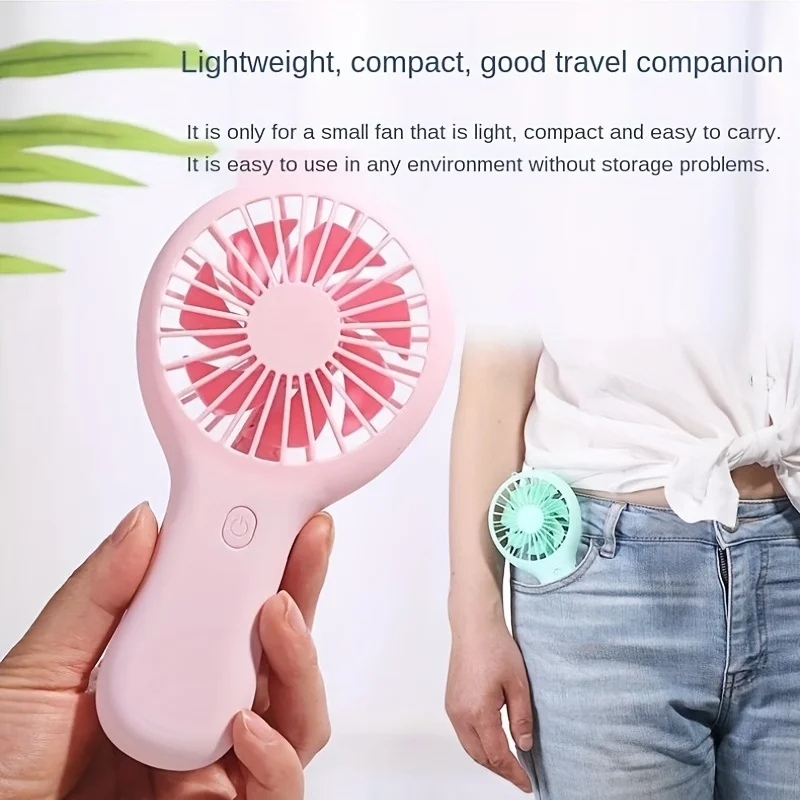 Color: Pink - 800mAh Mini Portable Pocket Handheld Fan USB Charging Rechargeable Cool Air Travel Cooler Cooling Mini Fans