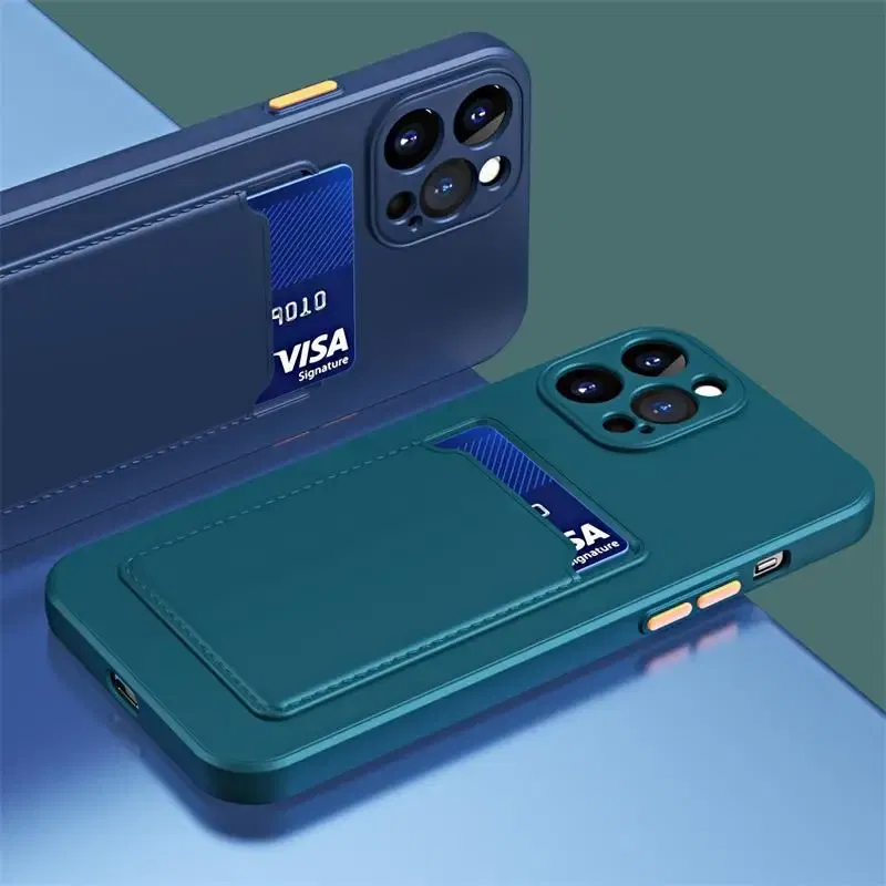 Color: Blue, Material: ABS - Card Holder Wallet Case For Samsung A53 5G Cases For Samsung Galaxy A53 A 53 53A Shockproof Liquid Silicone Cover