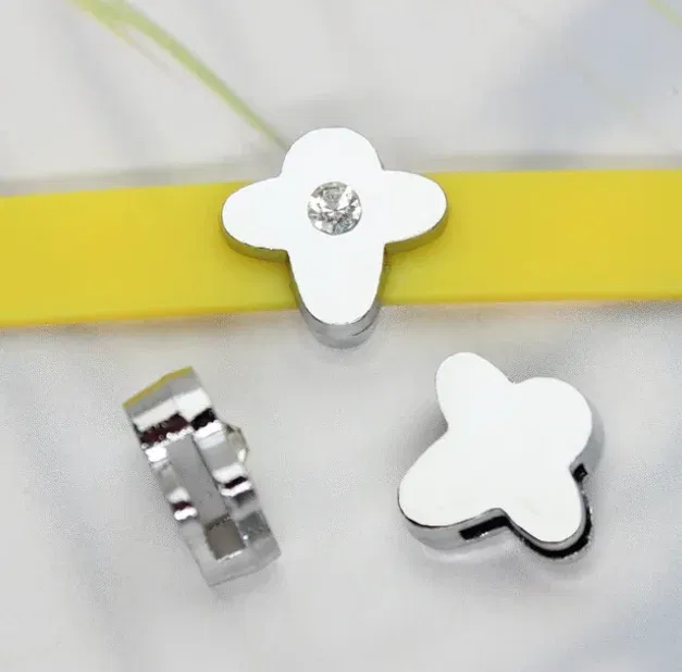 Color: Lemon yellow - 8mm Fat Slide Letters Charms Bracelet Women Jewelry Making 1pc Slide Alphabet A-Z DIY Wristband Belt Keychain Pet Collar