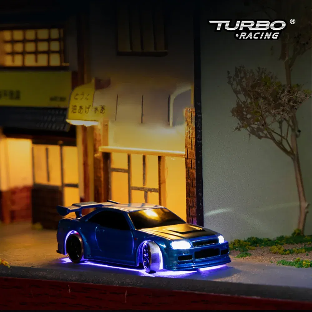 Color: Blue - TURBO RACING C61 C62 C63 C64 C74 1/76 MINI RC Electric Remote Control Model Car Drift Racing Adult Desktop Toys