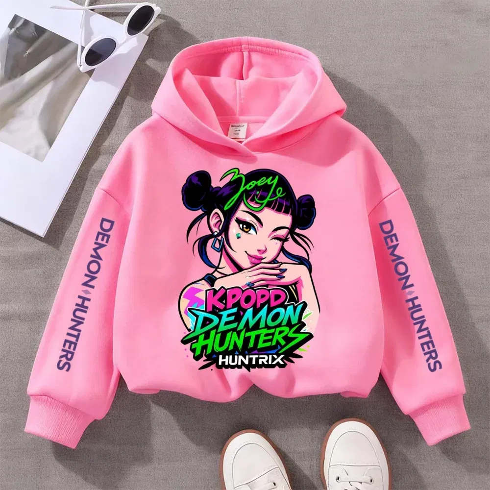 Color: Pink, Kid Size: 152 - Kpop Witch Hunt Children's clothing, including men's and women's spring and autumn hoodies and fashionable sweatshirts