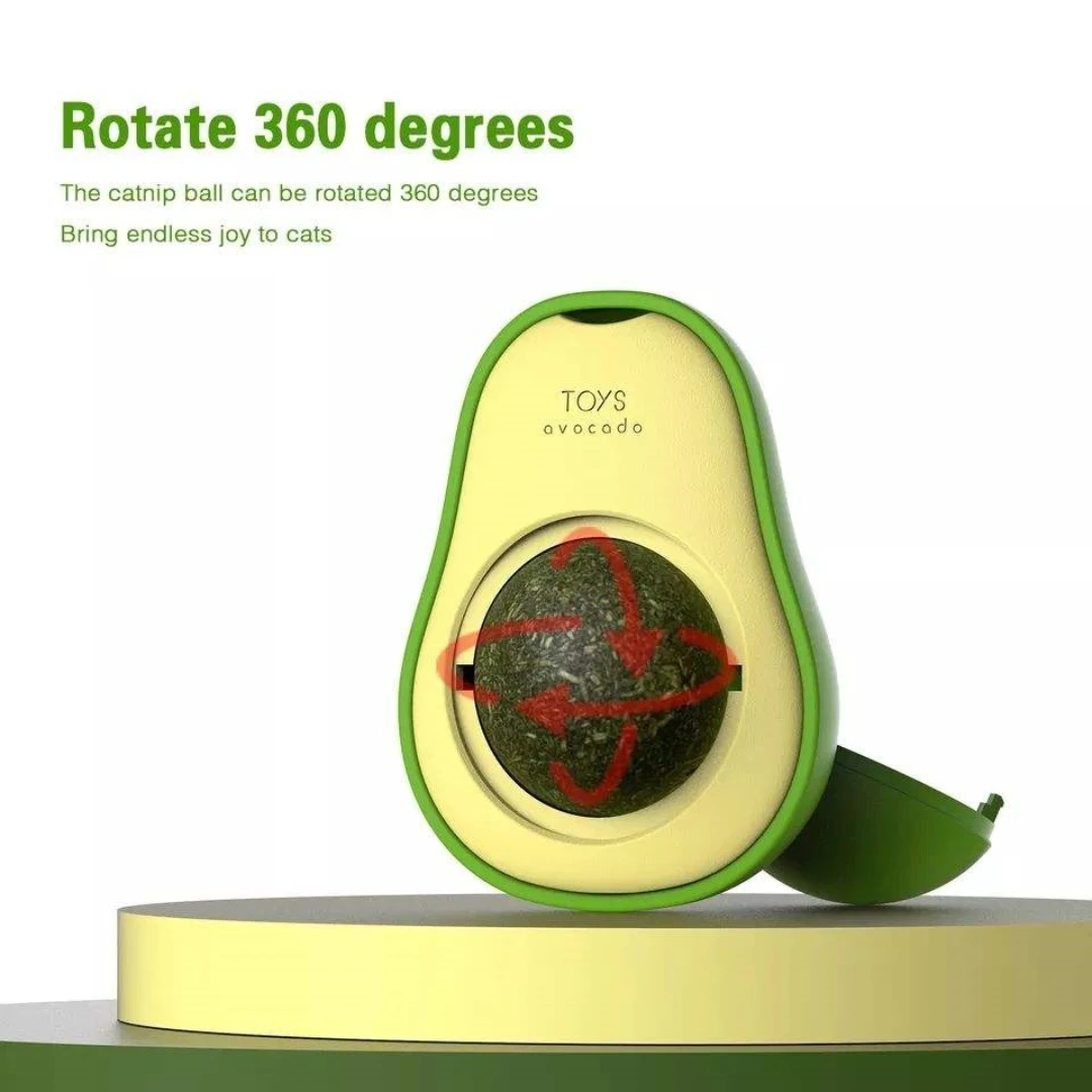 Color: pink - Pet Toy Can Be Rotated Fun Self-hey Catnip Cat Toy Avocado Shape Catnip Cat Toys