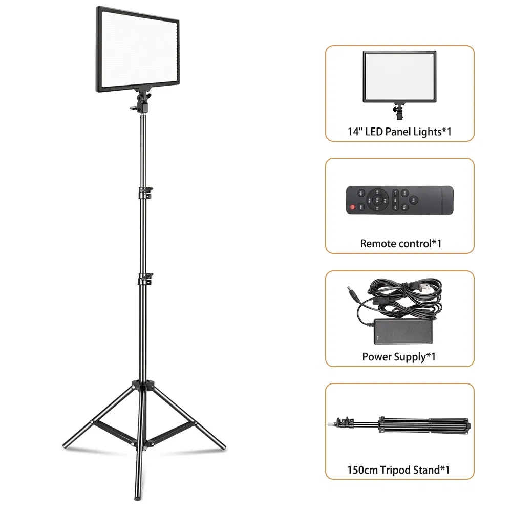 Color: Yellow, Ships From: CHINA - SH 14inch Photography LED Panel Video Light Selfie Dimmable Lighting Photo Studio Live Stream Fill Lamp Three Color With Tripod