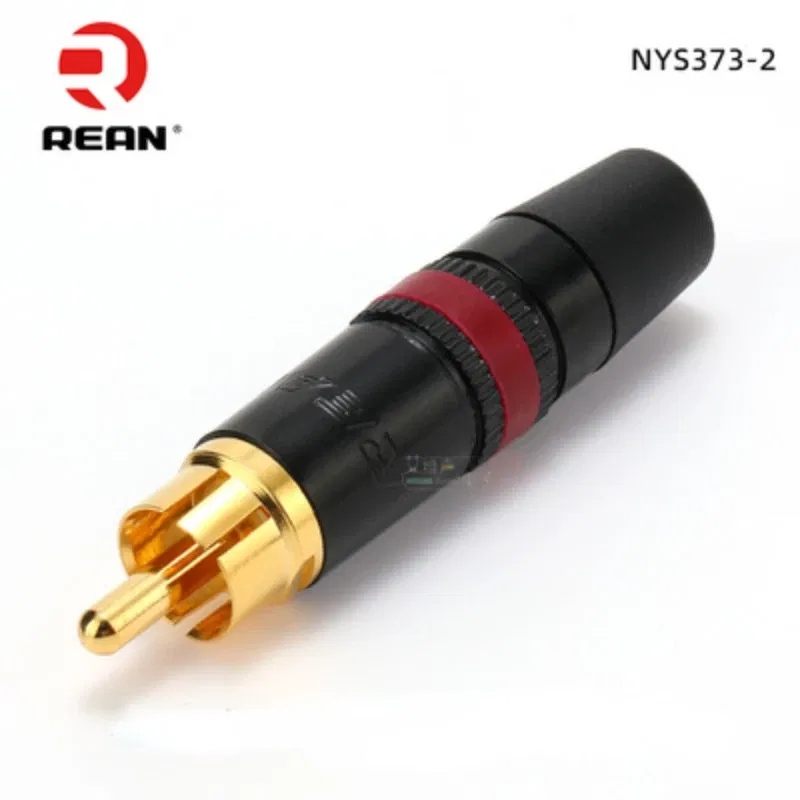 Color: Orange - 1pcs REAN RCA audio AV video plug gold-plated large tail diameter NYS366-BG fever HIFI DVD