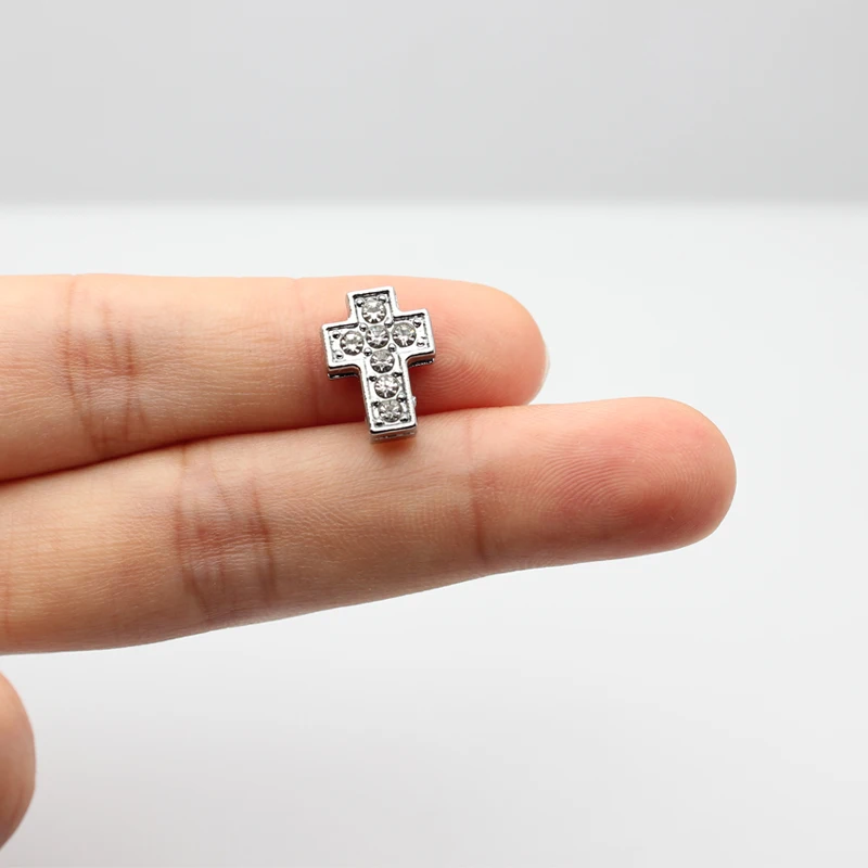 Color: Watermelon red - Rhinestone Slide Charms Letters For Jewelry Making Women Bracelet 8mm Alphabet A-Z Pet Collar Necklace DIY Accessories Gift