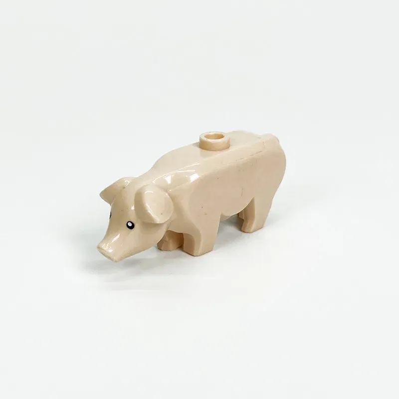 Color: Light Aqua - MOC City Animal Building Block Figures Hare Dairy Cow Squirrel Dolphin Pug DIY Farm Street View Accessories Bricks Toys Gifts