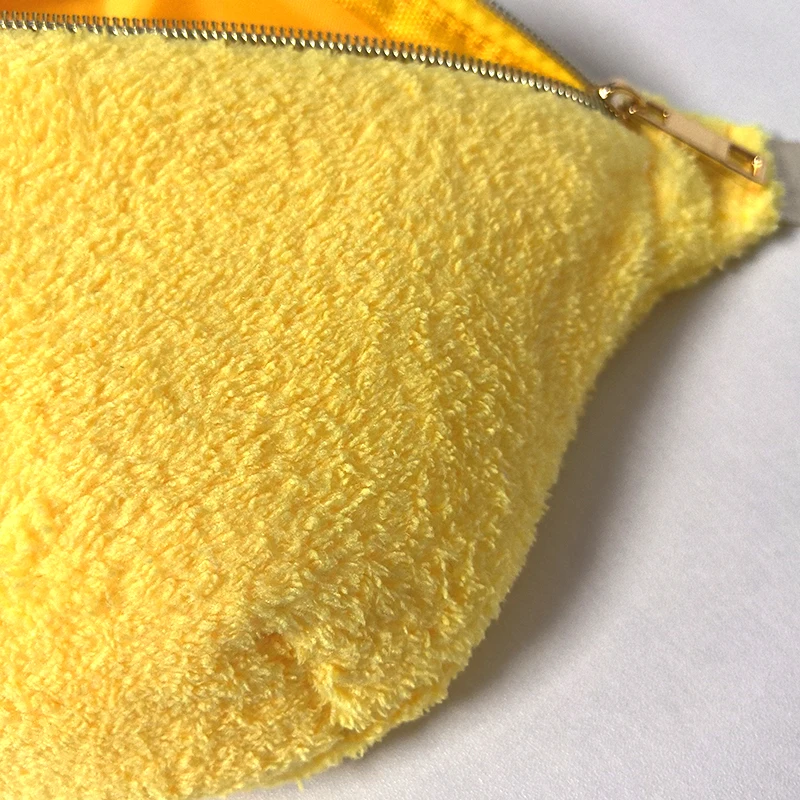 Color: Black - Plush Colorful Fanny Bag Outdoor Waist Pack Female Banana  for Running Walking Fitness Gym Pouch Wedding Party Bridal Bag Gift