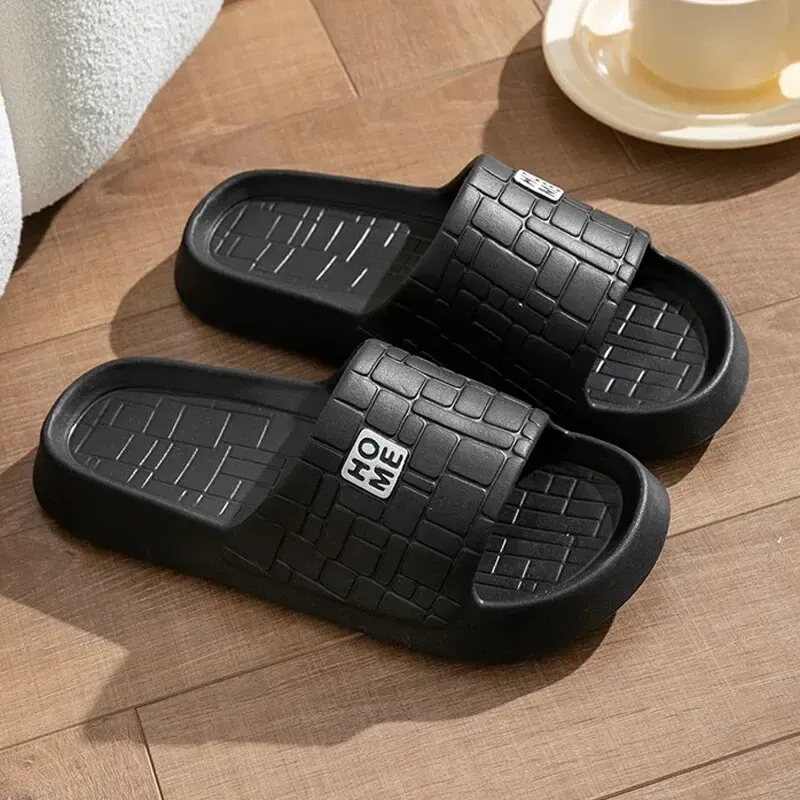 Shoe Size: 36, Color: Yellow - Summer Slippers Women Men Couple Home Slides Sandals EVA Thick Sole Light Weight Flip Flops Home Indoor Bothe Shower Shoes