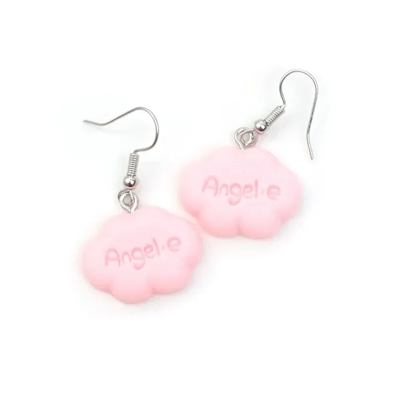 Metal Color: Blue Zinc - Ultra-Low New Fashion Cute White Cloud Stud Earrings Delicate Mushroom Clouds for Women Girls Ear Jewelry Wholesale Gifts Bear