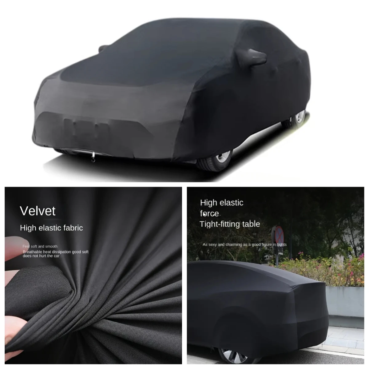 Universal Stretch Car Cover Sunproof Windproof Dustproof Scratch Resistant UV Protection for Sports Car Sedan SUV Beauty Styling
