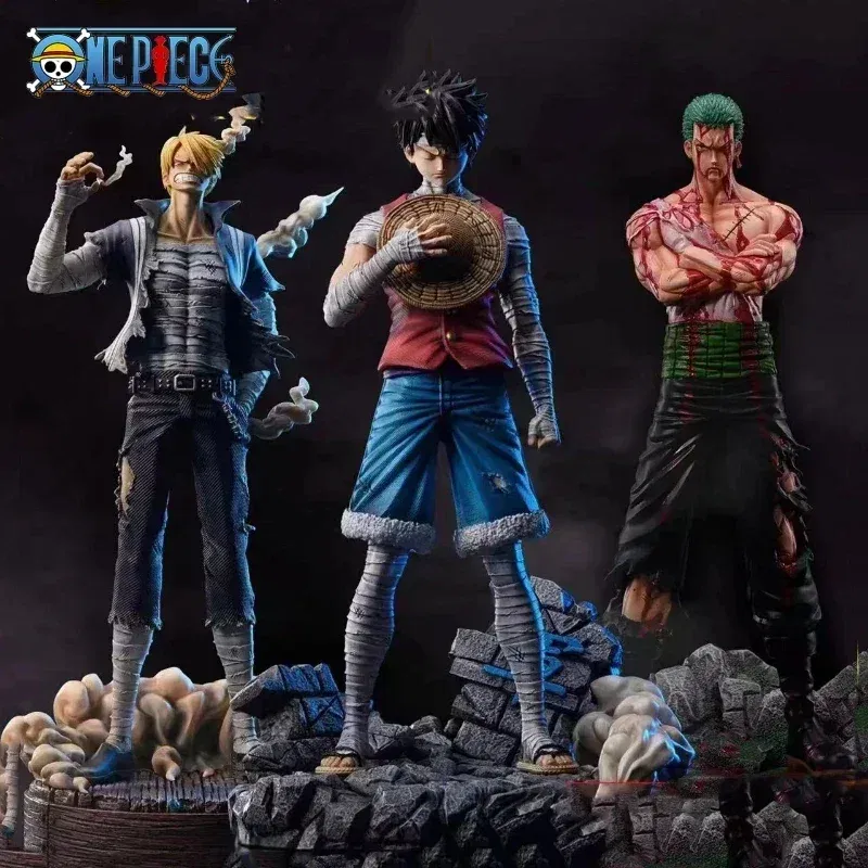 Color: black, Size: 12cm - One Piece Figures 3D2Y Bathed in Blood Zoro Condolence Luffy Sanji Anime Figures Pvc Collection Model Toys doll Kids Gift