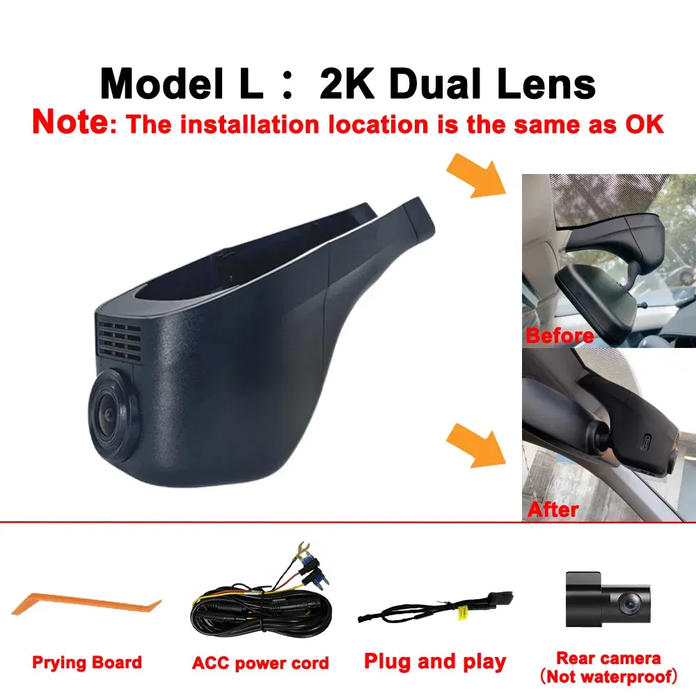 Color Name: WHITE, Ships From: CHINA, ROM: 64G - Customized 4K HD 2160P Plug and play Dash Cam For Volkswagen  Sharan CC Bora Tiguan Touran Passat Teramont T-Cross Dvr Dashcam