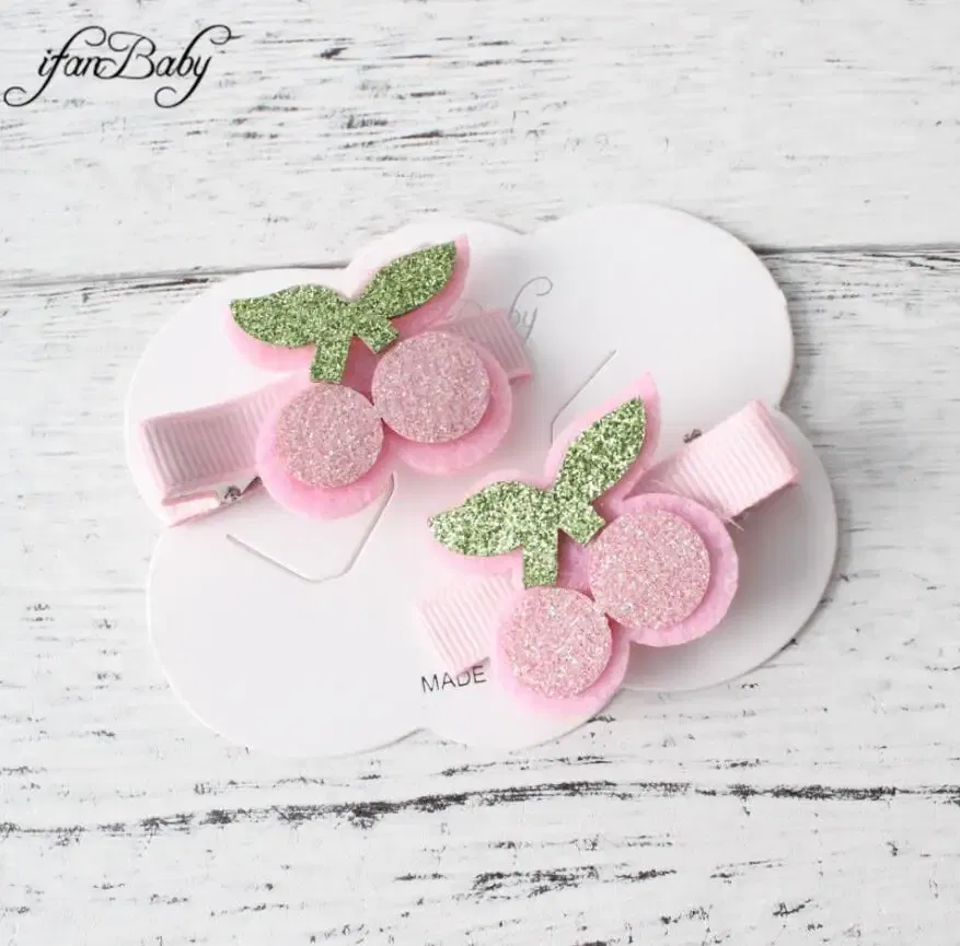 Color: green - Girl Hair clips ,flower clips.Cute Children Accessories Hair pin