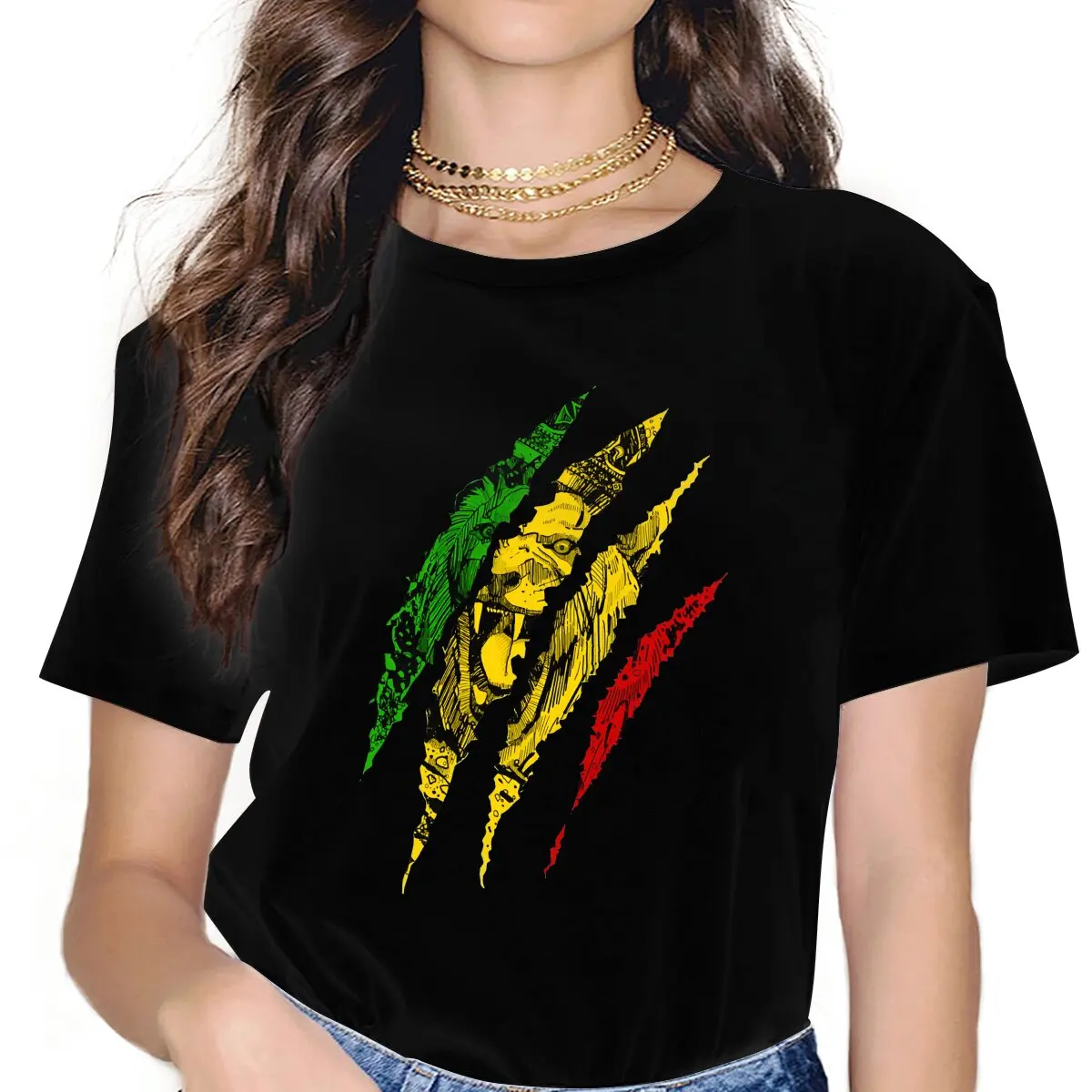 Color: black, Size: XXXL - Rasta Design Polyester TShirts Warrior Lion Of Judah King Rasta Reggae Jamaica Roots Distinctive Homme T Shirt