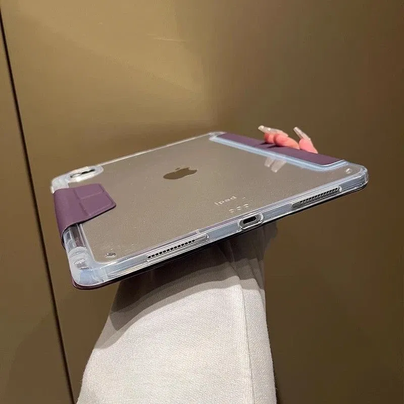 Color: Pink, Size: seventeen - Case Magnetic for iPad Air 11 Cover iPad Air 4 5 10th 10.9 9.7 7th 8th 9th Gen 10.2 3 pro 10.5 11 With Y-Shaped Fold Clasp Funda