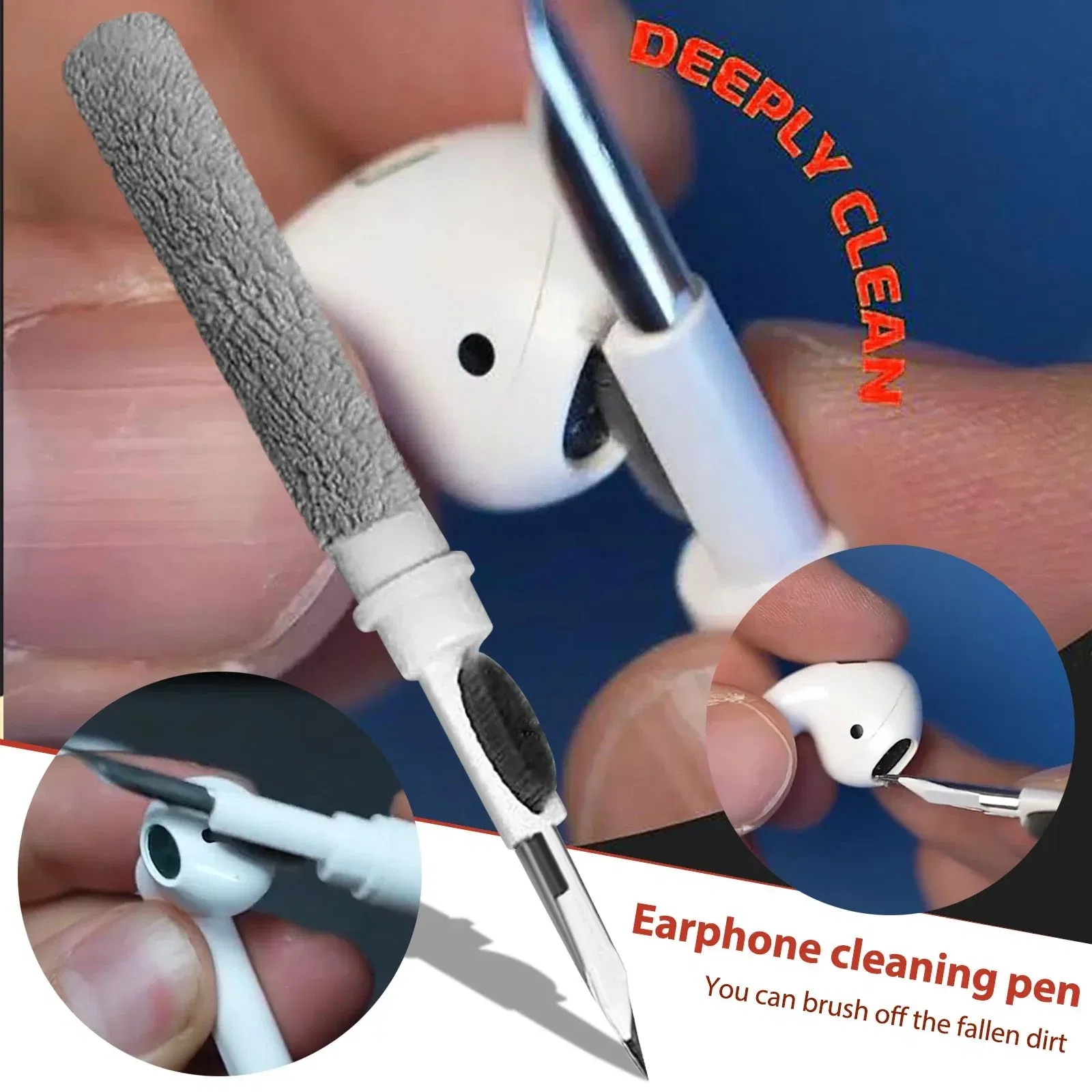 Color: WHITE - Bluetooth Earphone Cleaner Kit For Airpods Pro 1 2 3 Earbuds Case Cleaning Pen Brush Tool For Xiaomi Huawei Lenovo Headset