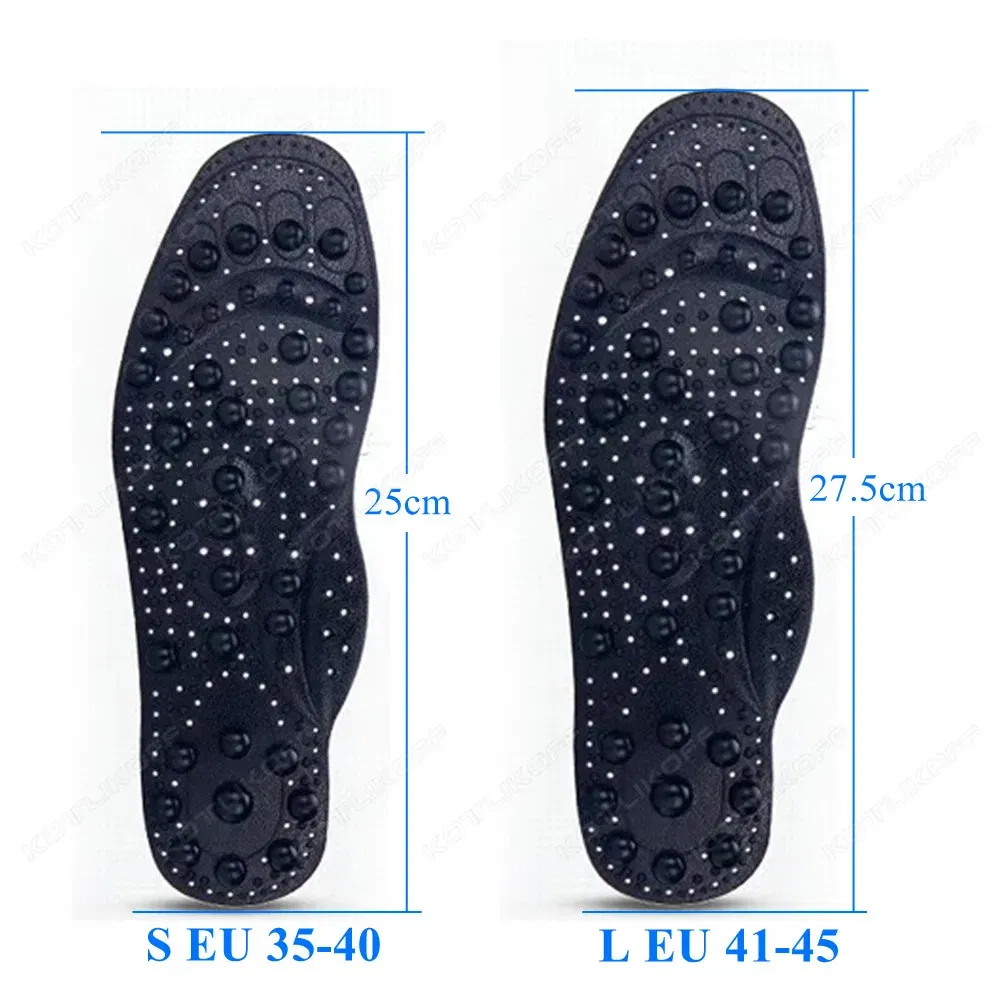 Color: Blue, Shoe Size: 0 - Magnetic Therapy Massage Insoles For Shoes Foot Acupressure Enhanced Magnetic Insole Point Therapy Feet Body Detox Insert Pads
