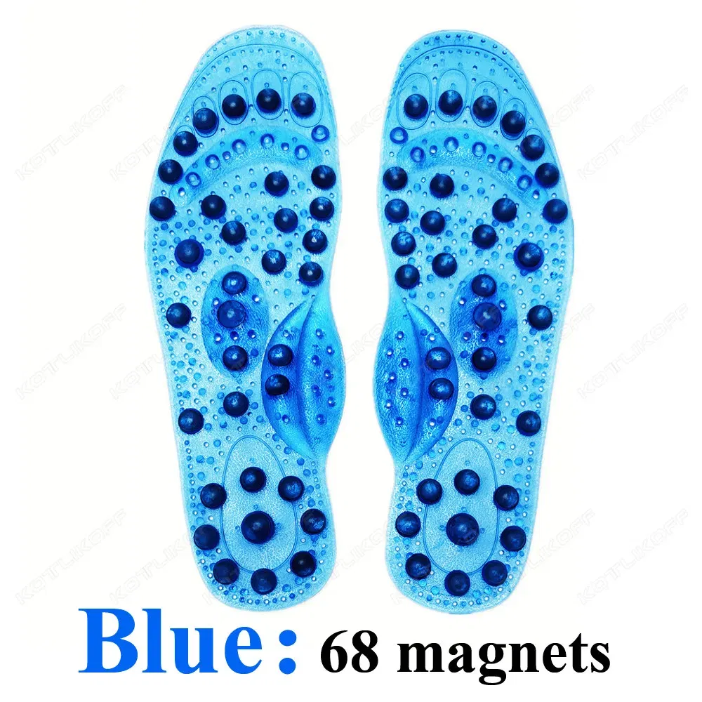 Color: Blue, Shoe Size: 0 - Magnetic Therapy Massage Insoles For Shoes Foot Acupressure Enhanced Magnetic Insole Point Therapy Feet Body Detox Insert Pads
