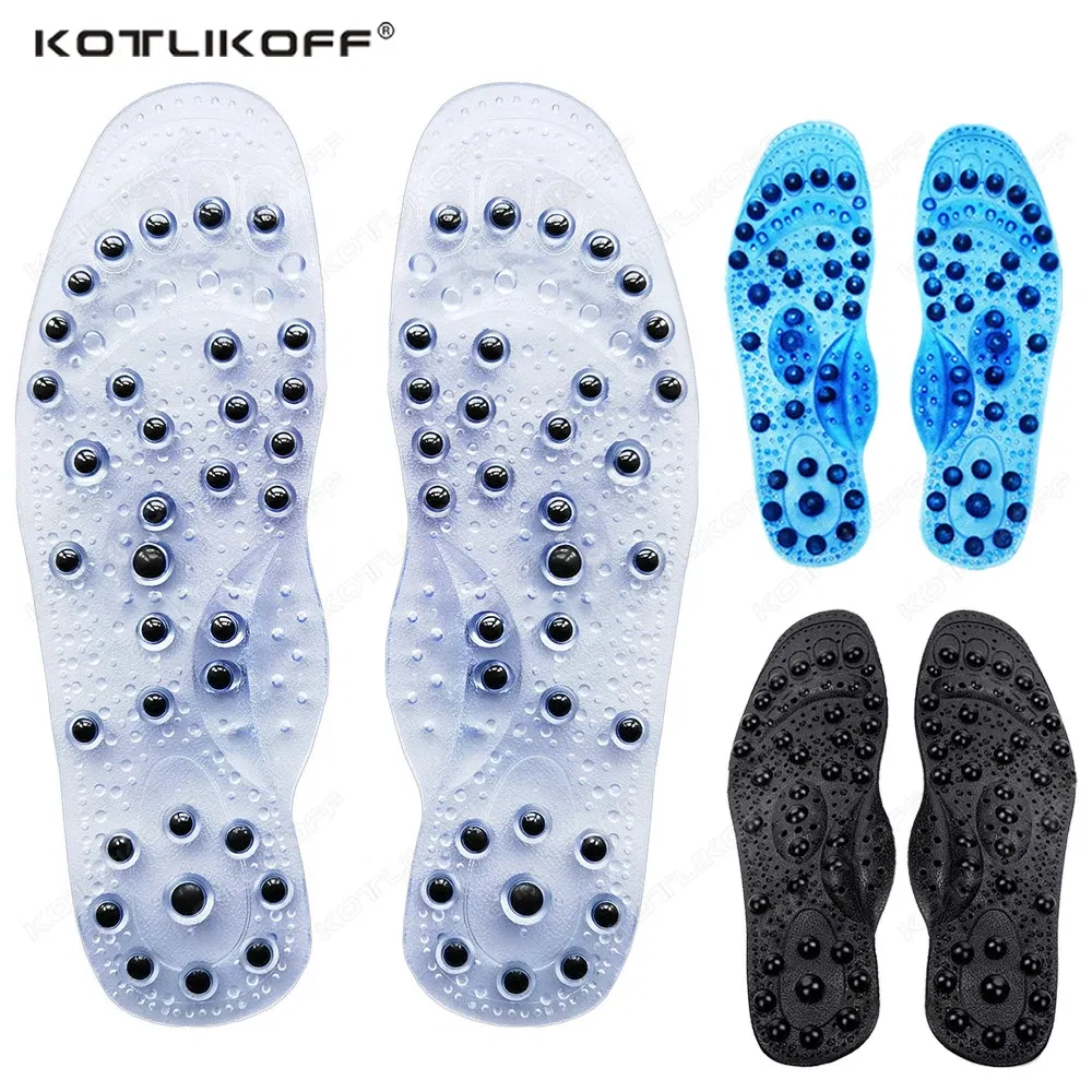 Color: Blue, Shoe Size: 0 - Magnetic Therapy Massage Insoles For Shoes Foot Acupressure Enhanced Magnetic Insole Point Therapy Feet Body Detox Insert Pads