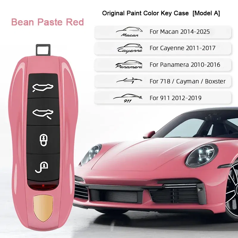 Color Name: PURPLE - For Porsche Cayenne 9ya 9yb Panamera 971 911 Targe Taycan Macan 95b Cayman 718 Boxster 2014-2025 Car Remote Smart Key Case Cover