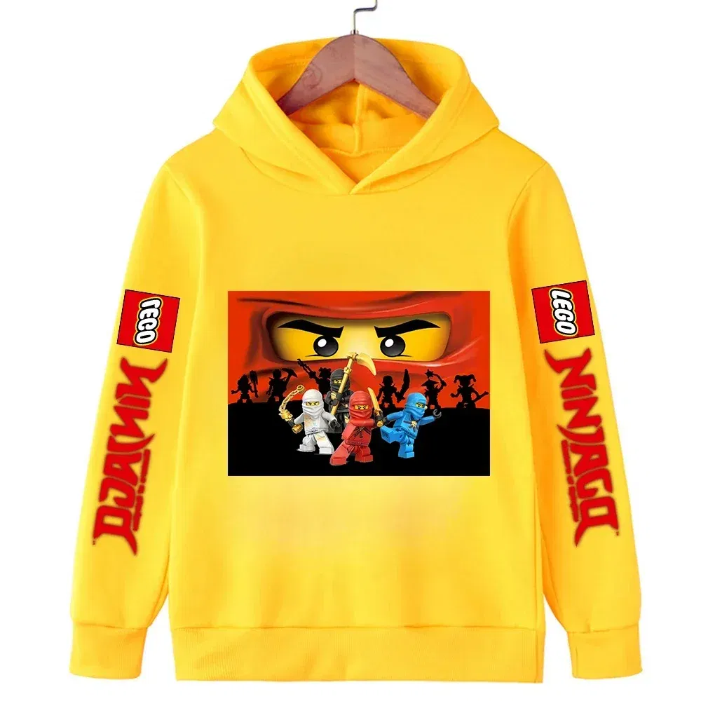 Color: PURPLE, Kid Size: 18M - Lego Phantom Ninja Cartoon Children's Hooded Hoodies Casual Sports Sweatshirt 3-13 Year Old Boy Kid Baby Girls Clothes Pullover