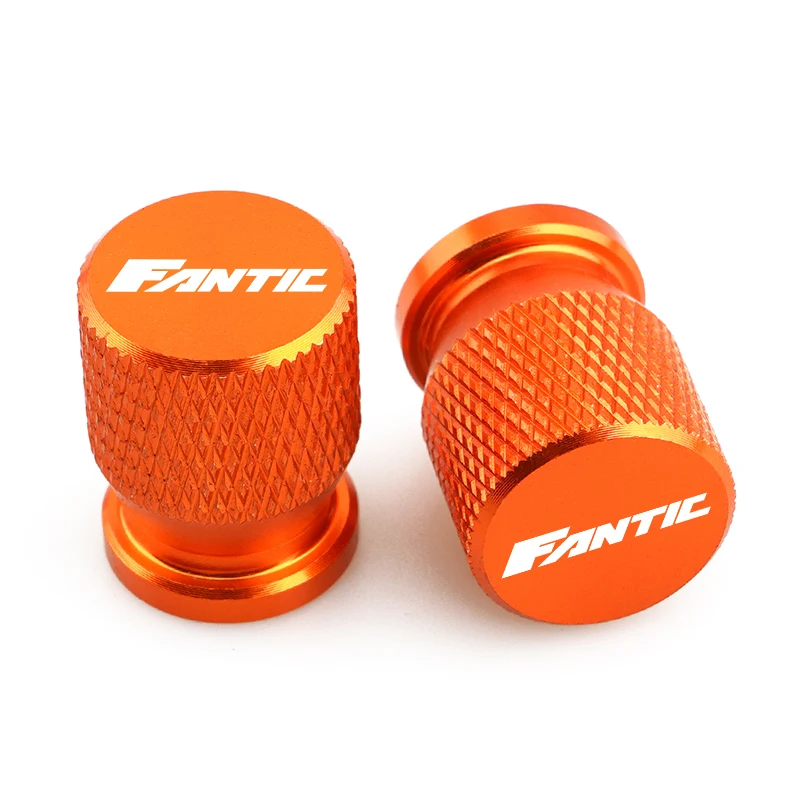 Color: Orange - Motorcycle Tire Valve Caps Fit For FANTIC CABALLERO FLAT TRACK 125 250 500 RALLY/SCRAMBLER 500 ENDURO RANGE XE125/XEF250 450/XE5