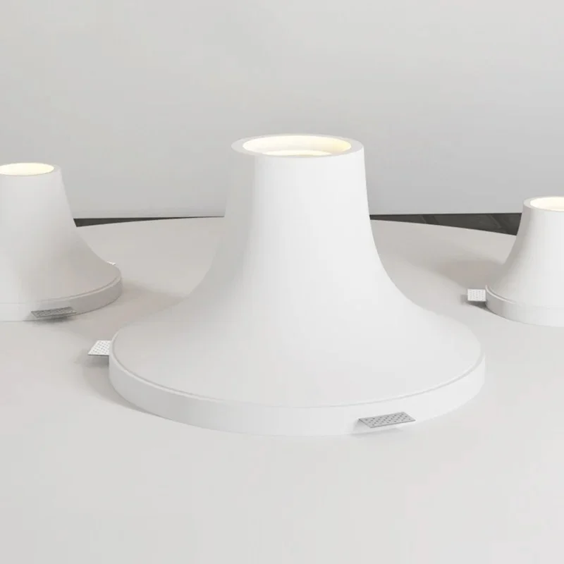 Body Color: Black, Emitting Color: Light Yellow - Recessed Gypsum COB Downlight Ceiling Lamp Borderless LED Living Room Bedroom Anti-Glare Plaster Spotlight AC110V/220V 10W