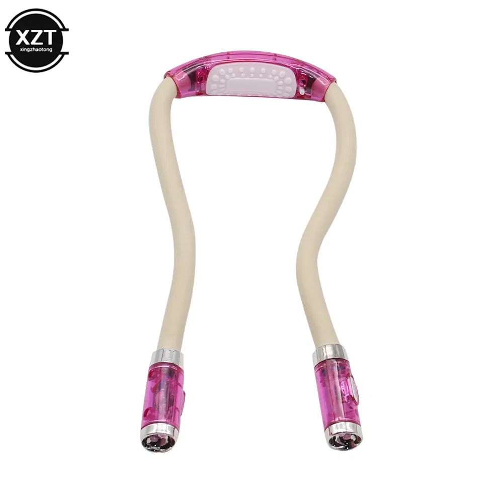 Emitting Color: Pink - Flexible Neck Hug Book Light LED Neck Night Handsfree Led Neck Light Hug Reading Lamp Novelty Led Night Camping Light Flashlight