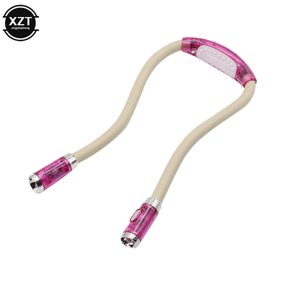 Emitting Color: Pink - Flexible Neck Hug Book Light LED Neck Night Handsfree Led Neck Light Hug Reading Lamp Novelty Led Night Camping Light Flashlight