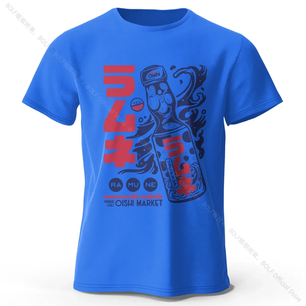 Color: Blue, Size: XXL - Men's Anime Character Printed 100% Cotton T-Shirt, Soft Fabric Round Neck Short Sleeve Tee, Unisex Harajuku