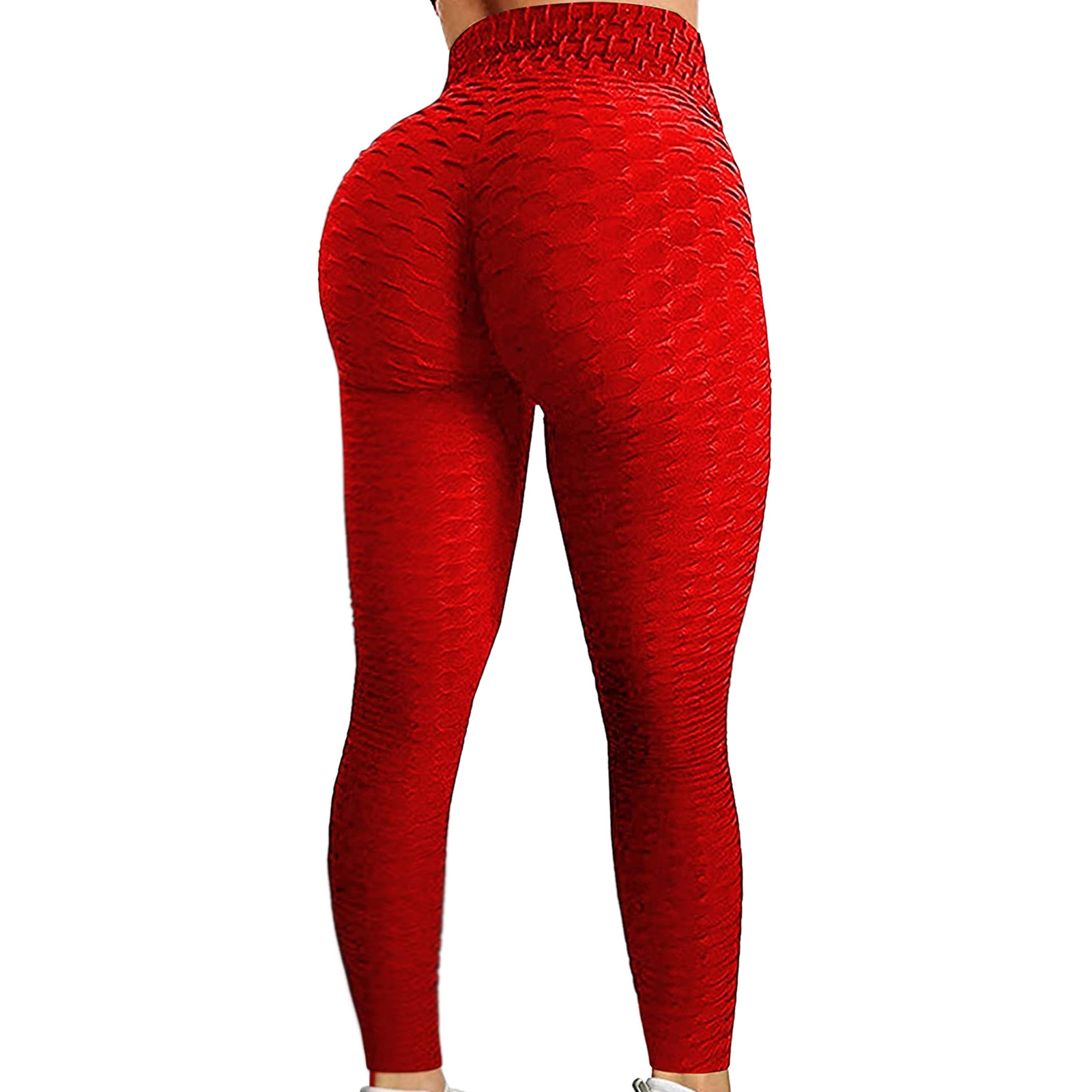 Color: Red, Size: S - Women's Bubble Hip Lifting ExerciseYoga Pants Women  Fitness Running High Waist Gym Fitness Sports Flared Pant  Dance Trouers