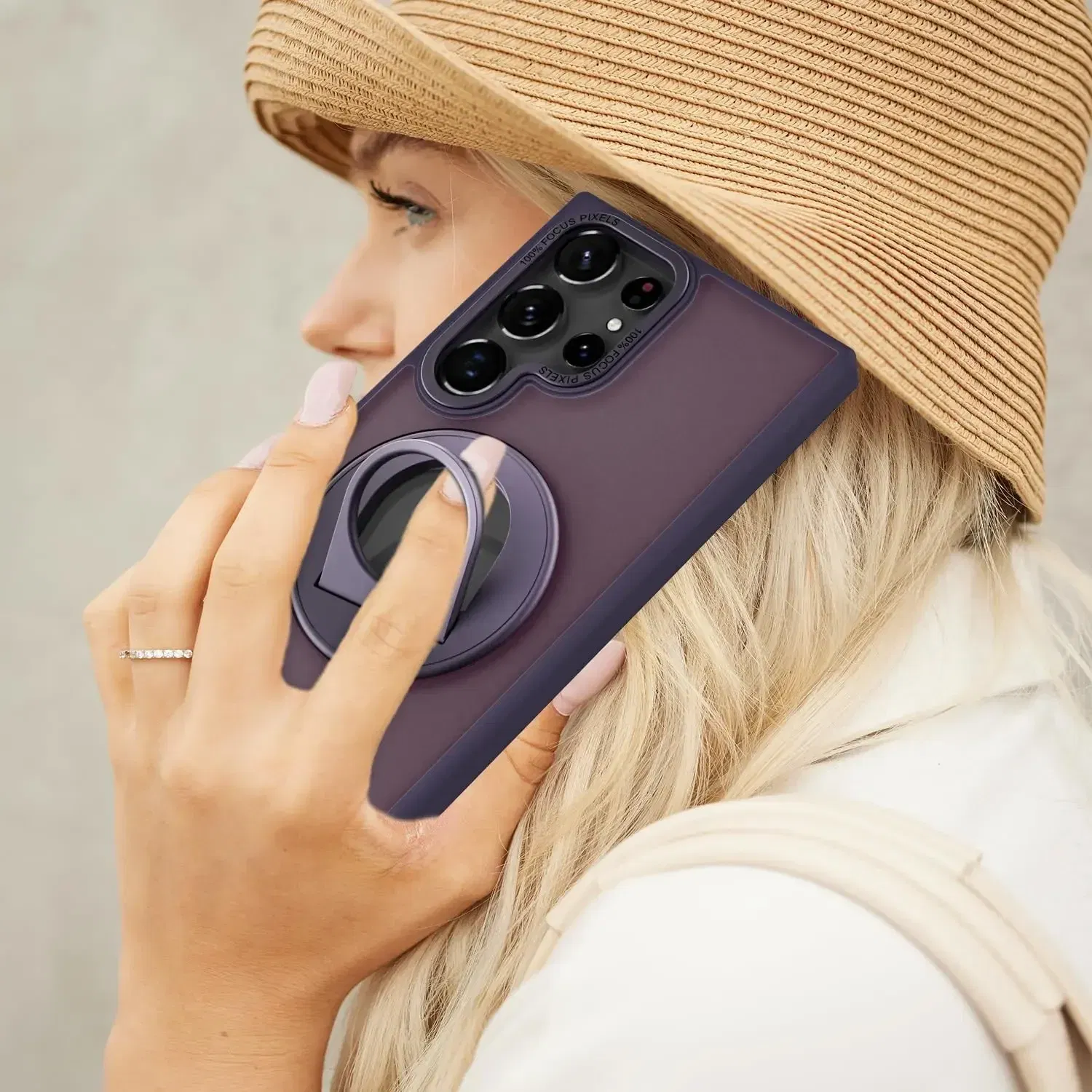 Material: EVA, Color: Black - Luxury Magsafe Wireless Charging Case for Samsung S24 S23 S22 Ultra Plus Case Skin Feel Magnetic Shockproof S23 FE Cover