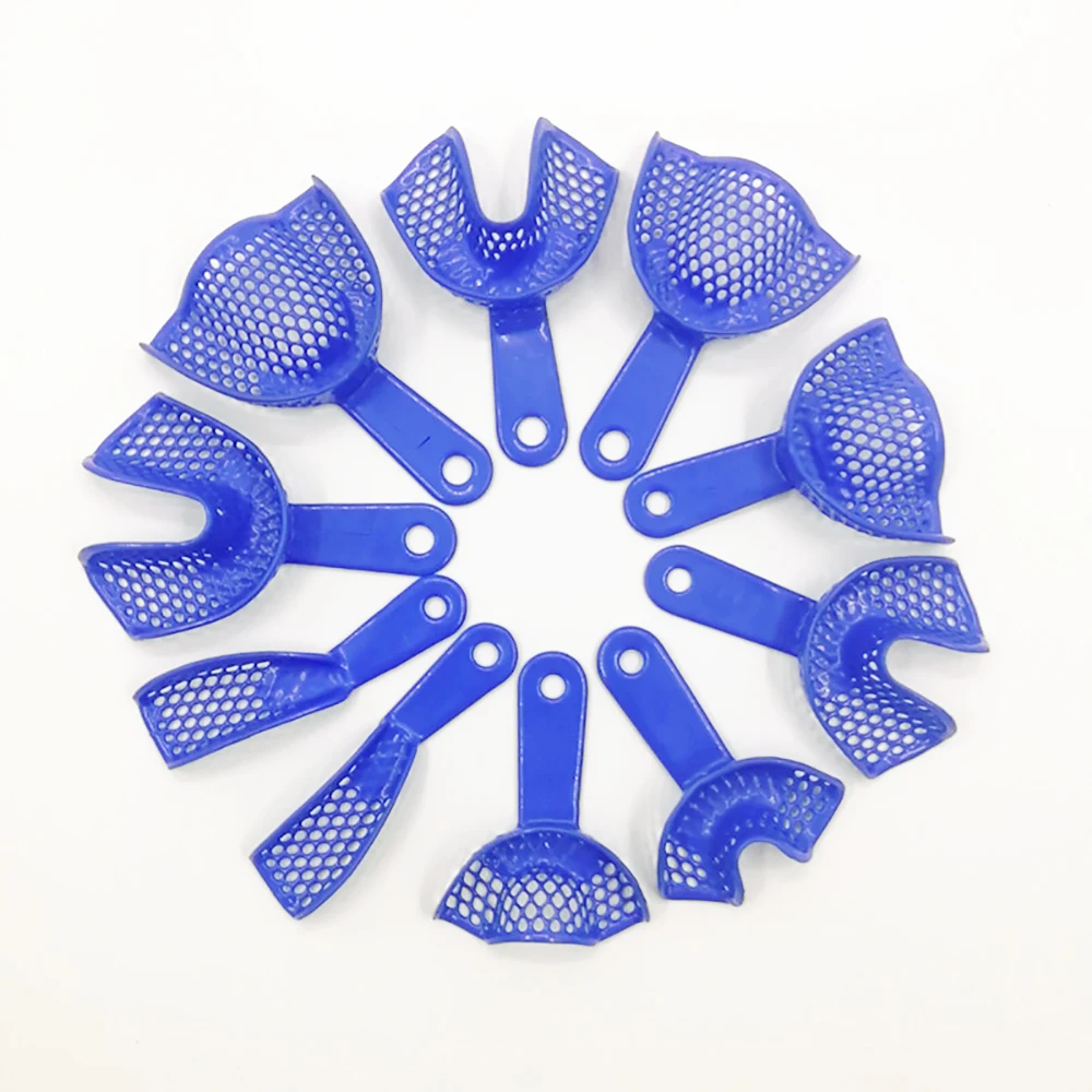 Color: green - Dental Impressions Tray Plastic-Steel Teeth Holders Dentistry Instrument Oral Hygiene Dentist Materials Dental Trays Tools